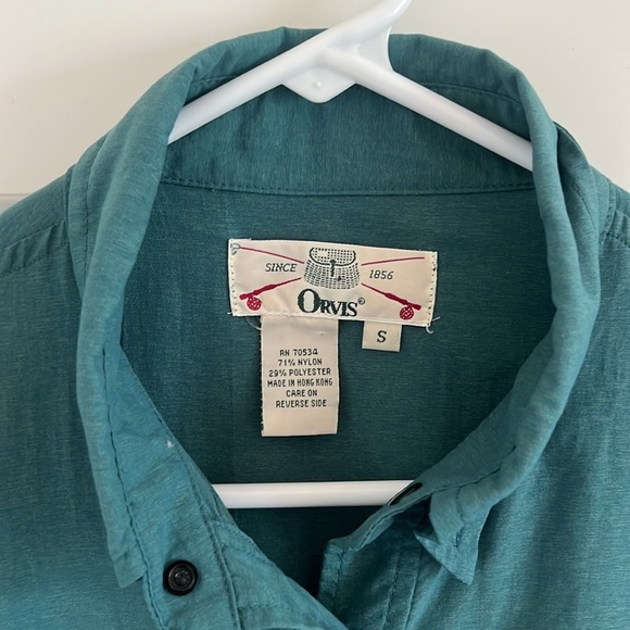 Orvis Men's Shirt Small Green Performance Outdoor Fishing Vintage Vented - Picture 3 of 10